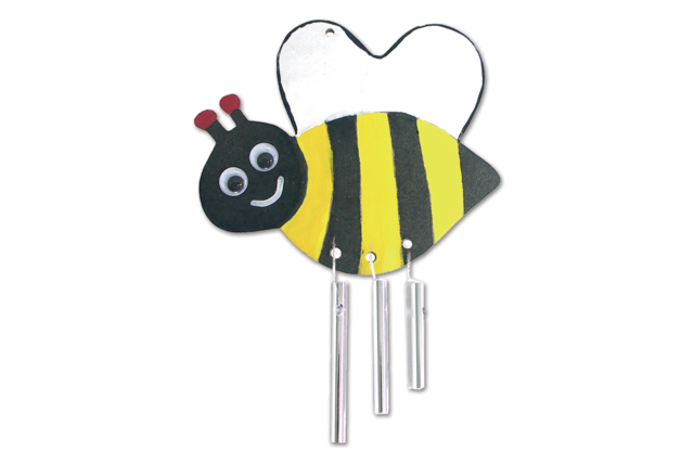 Bee Wind Chimes to Assemble - 5 Pieces - 1 - Wooden Decorative Suspensions - 10doigts.com - Mobile en bois à fabriquer et carillons - 10doigts.fr