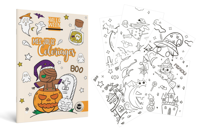 Libreta para colorear Halloween  - Supports d'Halloween à décorer - 10doigts.fr