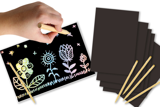 cartas de rascar holográficas - Cartes à gratter et à poinçonner : révélez votre créativité en relief - 10doigts.fr