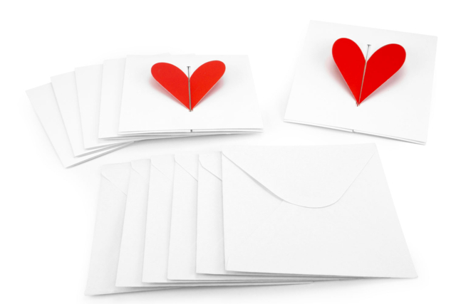 Heart Cards with Hidden Message + Envelopes - 6 Cards - 1 - Mother's Day Cards - 10doigts.com - Cartes de Fête des Mères : modèles et kits créatifs à fabriquer - 10doigts.fr