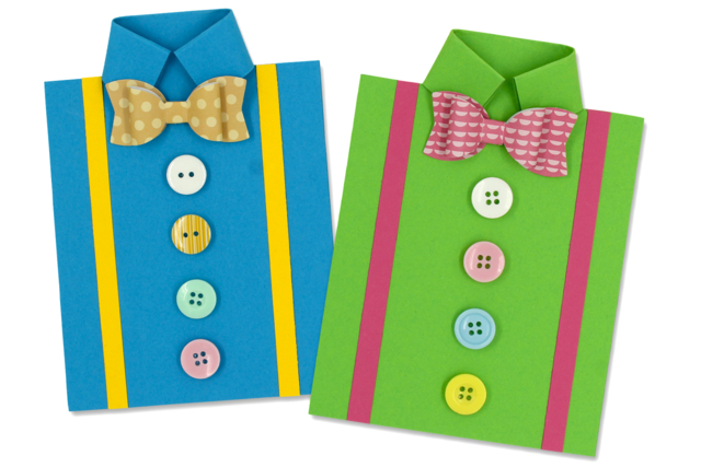 Tarjeta camisa para el Día del Padre - Papiers colorés - 10doigts.fr