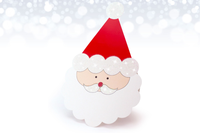 Sparkling Santa Claus Card Kit - 6 Cards - 1 - Christmas Creative Kits for Children - 10doigts.com - Kits créatifs de Noël pour les enfants - 10doigts.fr