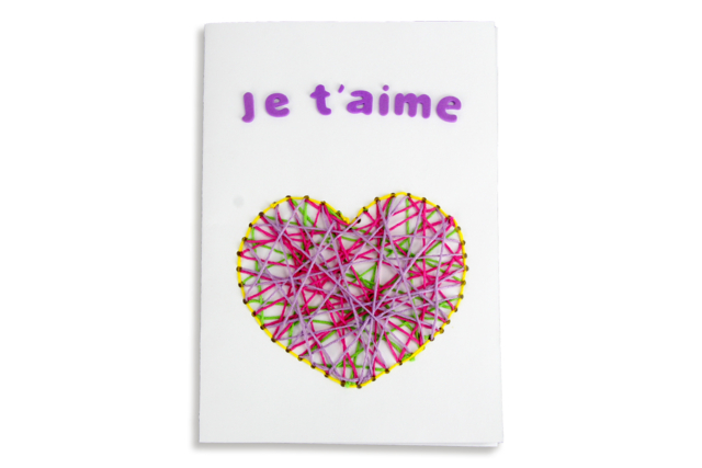 String art tarjeta - Fils à  broder - 10doigts.fr