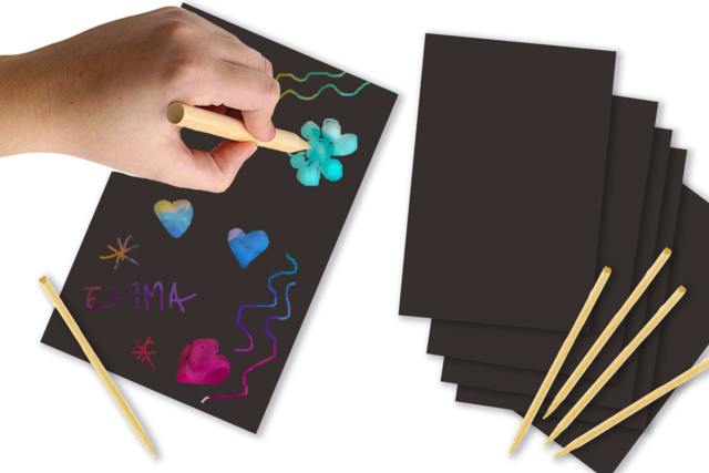 Multicolored Scratch Cards - 5 Cards - 1 - Scratch and Punch Cards - 10doigts.com - Cartes à gratter et à poinçonner : révélez votre créativité en relief - 10doigts.fr