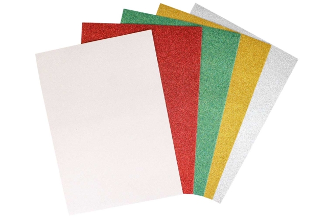 Tarjetas fuertes con purpurina Navidad - Papier métallisé, pailleté - 10doigts.fr