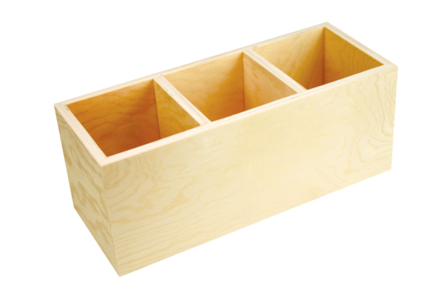 casillero 3 compartimentos almacenamiento oficina - Boîtes en bois à décorer - 10doigts.fr