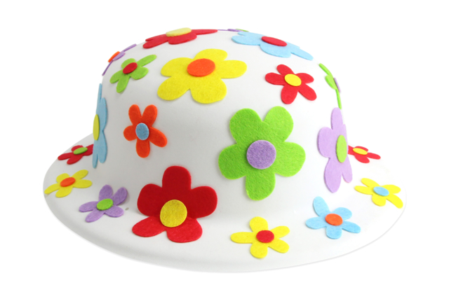 chapeau blanc à déocrer - Couronnes et chapeaux de Carnaval à colorier et à décorer pour les enfants - 10doigts.fr