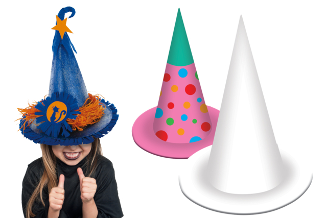 Chapeau de sorcière - Couronnes et chapeaux de Carnaval à colorier et à décorer pour les enfants - 10doigts.fr