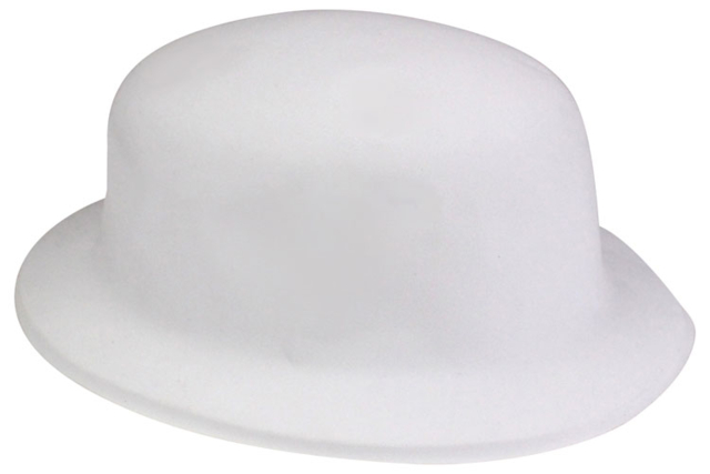 chapeau melon blanc à décorer - Couronnes et chapeaux de Carnaval à colorier et à décorer pour les enfants - 10doigts.fr