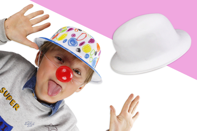 chapeau melon blanc carnaval - Couronnes et chapeaux de Carnaval à colorier et à décorer pour les enfants - 10doigts.fr