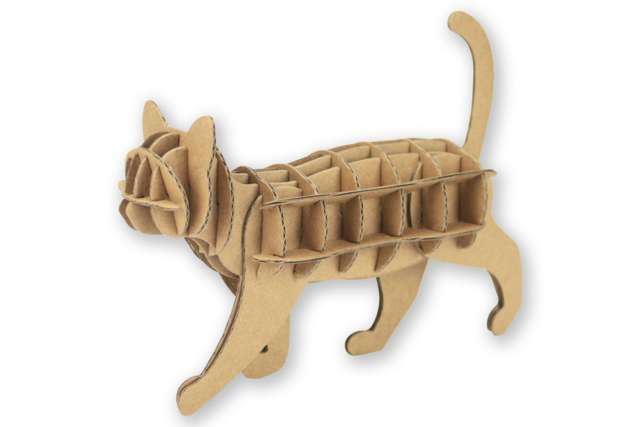 Cardboard Cat to Assemble - 2 - Cardboard Models - 10doigts.com - Maquettes en carton - 10doigts.fr