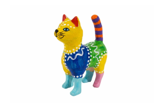 Papier Mâché Cat 12 cm - 2 - Cardboard Animals - 10doigts.com - Animaux en carton - 10doigts.fr