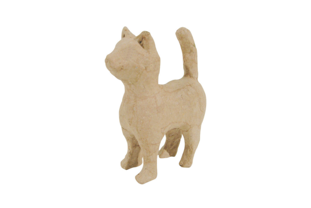 Papier Mâché Cat 12 cm - 1 - Cardboard Animals - 10doigts.com - Animaux en carton - 10doigts.fr