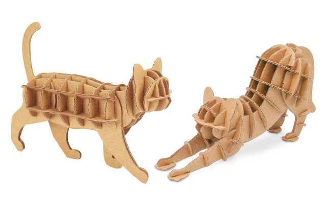 Cardboard Cat to Assemble - 1 - Cardboard Models - 10doigts.com - Maquettes en carton - 10doigts.fr
