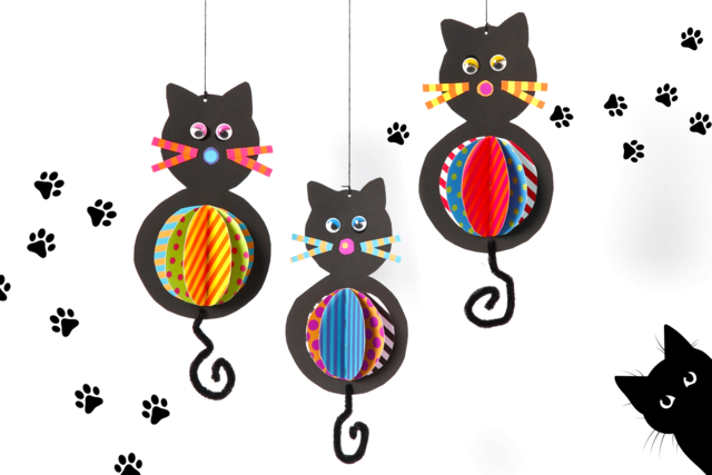 Chats suspendidos - Papiers à motifs - 10doigts.fr