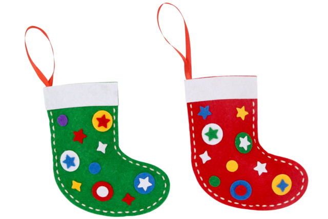 Felt Christmas Stockings to Embroider - 4 Pieces - 2 - Christmas Creative Kits for Children - 10doigts.com - Kits créatifs de Noël pour les enfants - 10doigts.fr