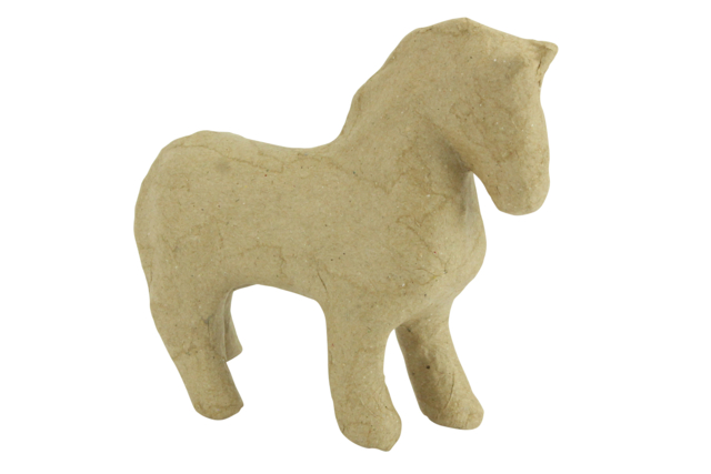 Paper Mache Horse 12 cm - 1 - Cardboard Animals - 10doigts.com - Animaux en carton - 10doigts.fr