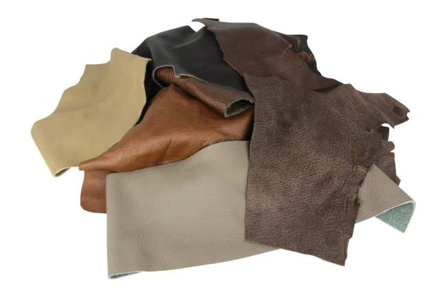 Genuine Leather Scraps, Assorted Colors - 500 g - 1 - Patchwork - Creative Haberdashery - 10doigts.com - Patchwork - Mercerie créative - 10doigts.fr