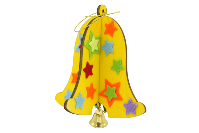 Wooden Bells to Assemble - 6 pcs - 2 - Easter Decor Supports - 10doigts.com - Supports de Pâques à décorer - 10doigts.fr