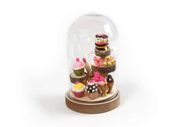 Clear dome with Wooden Base - 18 cm - 6 - Christmas Wooden Objects - 10doigts.com - Décorations de Noël en bois - 10doigts.fr