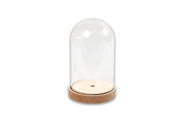 Dome and Wooden Base 12 cm - 1 - Snow globe, Bell - 10doigts.com - Boules à neige et cloches à décorer - 10doigts.fr