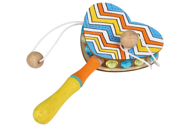 wooden pellet drum - Instruments de musique en bois à décorer - 10doigts.fr