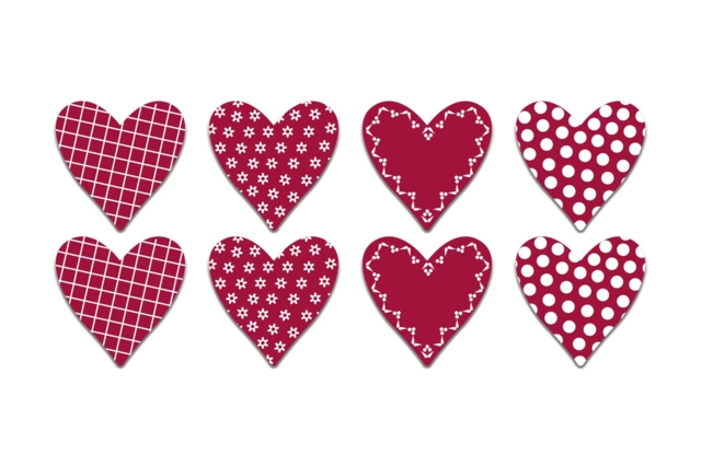 Decorative Wooden Hearts - 8 Pieces - 4 - Painted Wooden Decor - 10doigts.com - Déco en bois peint - 10doigts.fr