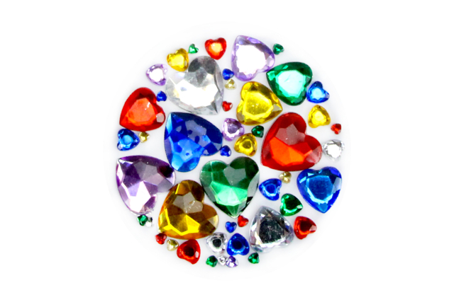 Heart Rhinestones – Assorted Colors - 1 - Rhinestones - 10doigts.com - Strass : apportez de l'éclat à toutes vos créations - 10doigts.fr
