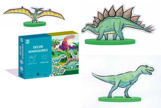 Dinosaur Kit - Construction and Magic Plastic - 1 - 3D Construction Kit - 10doigts.com - Kit plastique fou : des coffrets créatifs prêts à l'emploi - 10doigts.fr