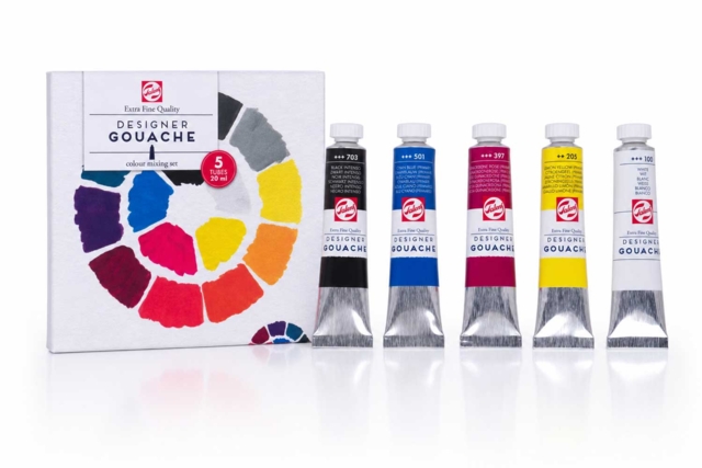 Extra-fine gouache set - 5 x 20 ml - Gouache fine artiste : des couleurs opaques et lumineuses - 10doigts.fr