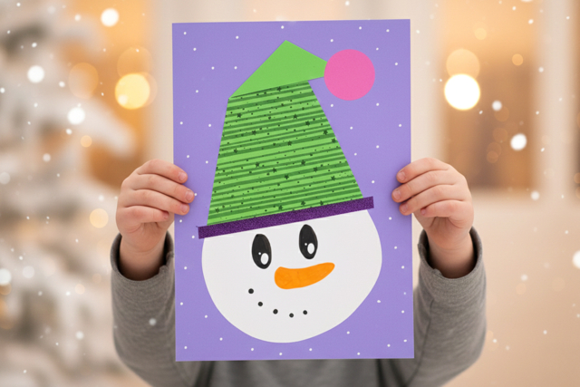 Collage muñeco de nieve - Papiers créatif de Noël - 10doigts.fr