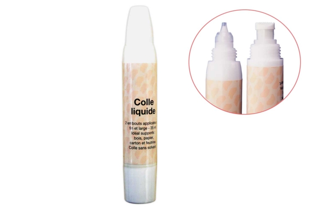 White Glue with Dual Applicator - Solvent-Free - 1 - School Glues - 10doigts.com - Colles scolaires : bâton, blanche, gel et colle forte - 10doigts.fr