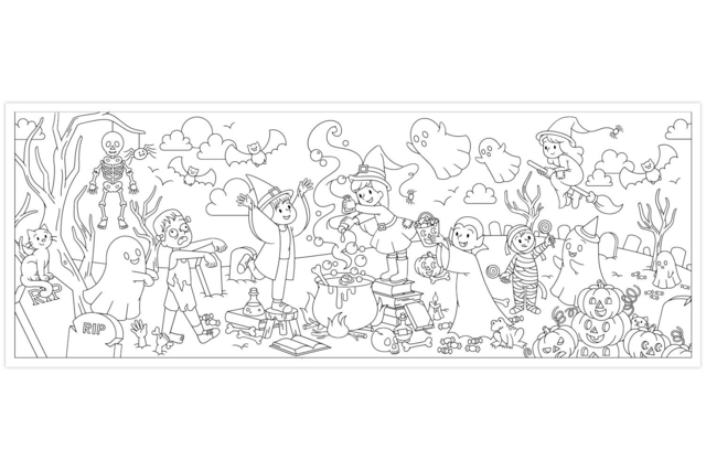 Giant Coloring Witch Vampire Ghost - Papiers Grands Formats - 10doigts.fr