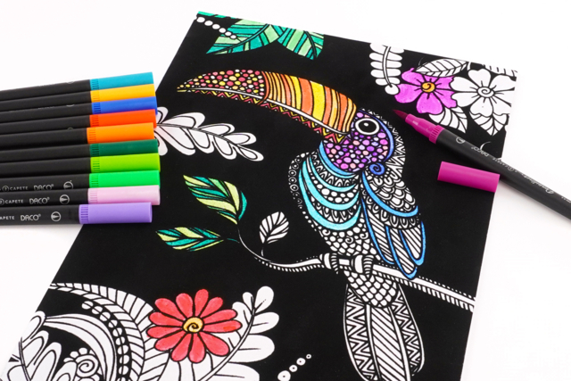 Laminas de terciopelo para colorear animales niños - Coloriage - 10doigts.fr