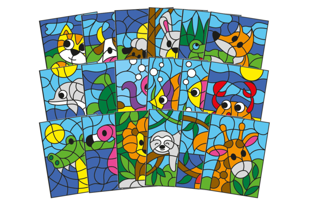 Coloring by Numbers: Choose Your Theme - 2 - Coloring Shapes and Drawings - 10doigts.com - Coloriage - 10doigts.fr