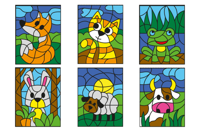 Coloring by Numbers: Choose Your Theme - 7 - Coloring Shapes and Drawings - 10doigts.com - Coloriage - 10doigts.fr