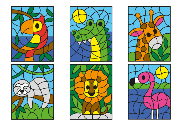 Coloring by Numbers: Choose Your Theme - 5 - Coloring Shapes and Drawings - 10doigts.com - Coloriage - 10doigts.fr