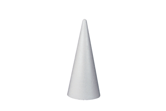 18 cm Styrofoam Cone - 1 - Decorative Shapes - Styrofoam - 10doigts.com - Formes à décorer - Polystyrène - 10doigts.fr