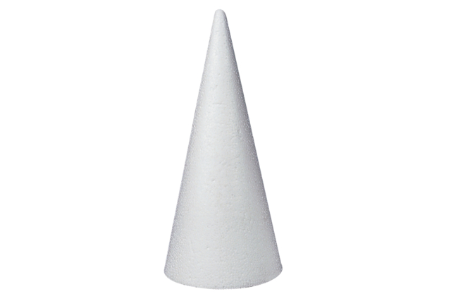 Styrofoam Cone - 25 cm - 1 - Decorative Shapes - Styrofoam - 10doigts.com - Formes à décorer - Polystyrène - 10doigts.fr