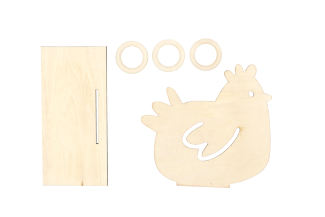 Huevera Pollo Pascua Madera - Supports de Pâques à décorer - 10doigts.fr