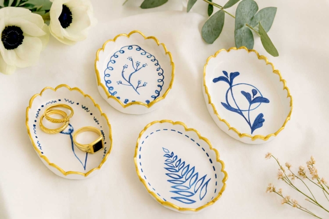 Cuencos efecto porcelana - Peinture acrylique mate - 10doigts.fr