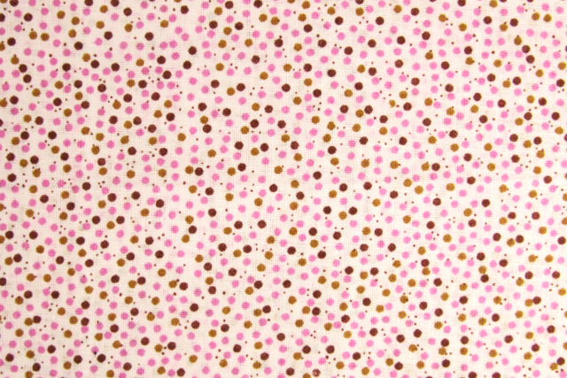 Printed Fabric Coupon, Pink and Brown Dots - 43 x 53 cm - 1 - Fabric Coupons - 10doigts.com - Coupons de tissus - 10doigts.fr