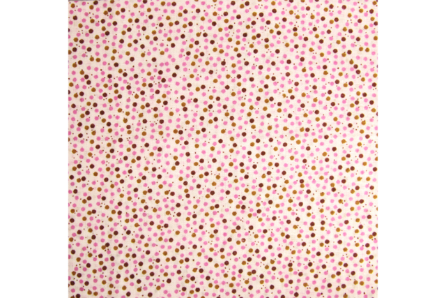 Printed Fabric Coupon, Pink and Brown Dots - 43 x 53 cm - 2 - Fabric Coupons - 10doigts.com - Coupons de tissus - 10doigts.fr