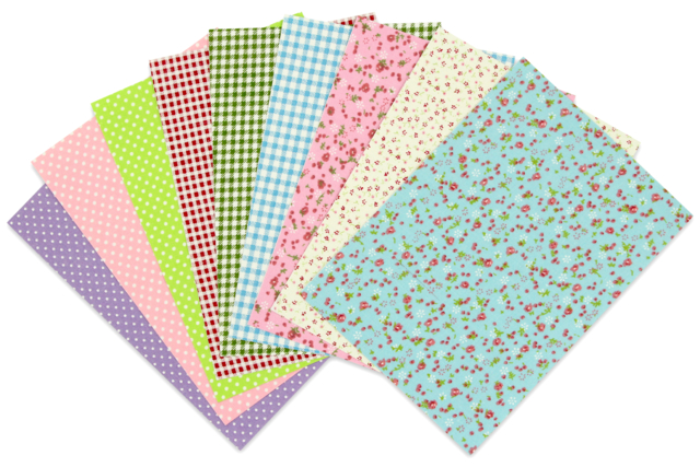 Fancy Adhesive Fabric Sheets - 9 Pieces - 1 - Adhesive Fabrics - 10doigts.com - Tissus adhésifs - 10doigts.fr