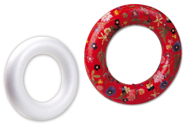 22 cm Styrofoam Wreath - 10 - Decorative Shapes - Styrofoam - 10doigts.com - Formes à décorer - Polystyrène - 10doigts.fr