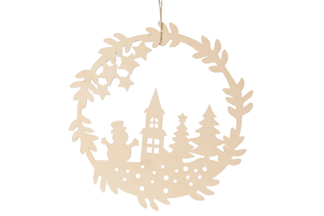 Decorative Wooden Christmas Wreath - 1 - Christmas Wreaths - 10doigts.com - Couronnes de Noël - 10doigts.fr