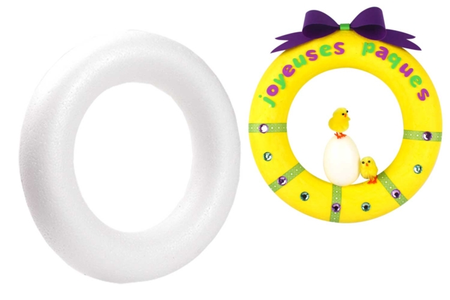 22 cm Styrofoam Wreath - 11 - Decorative Shapes - Styrofoam - 10doigts.com - Formes à décorer - Polystyrène - 10doigts.fr