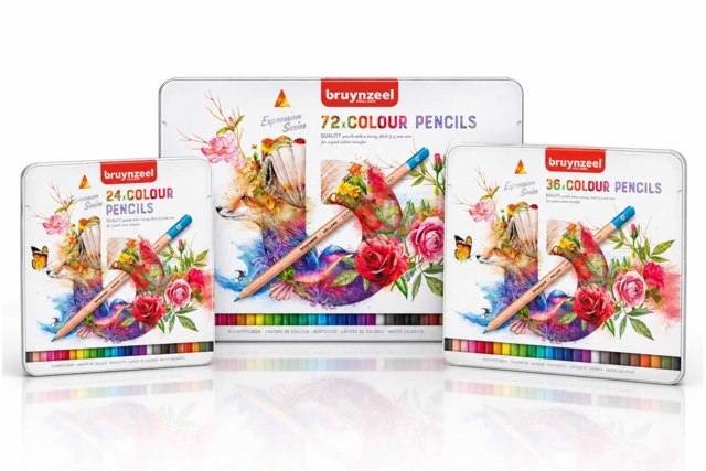 Bruynzeel Expression Colouring Pencils, Metal Box - Crayons de couleurs Beaux-Arts - 10doigts.fr