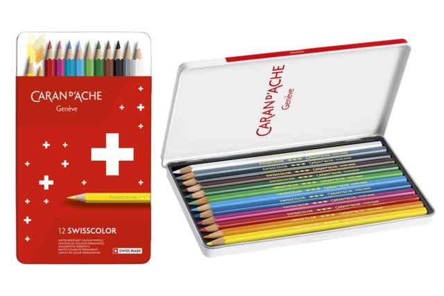 Lápices de colores Swisscolor - 12 colores - Crayons de couleurs Beaux-Arts - 10doigts.fr