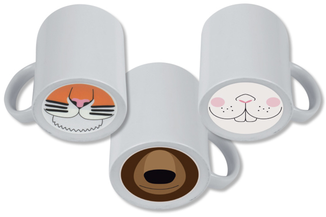 Mugs Kit + Animal Nose Stickers - 12 Pieces - 3 - Decorative Ceramic Supports - 10doigts.com - Supports en céramique à décorer - 10doigts.fr